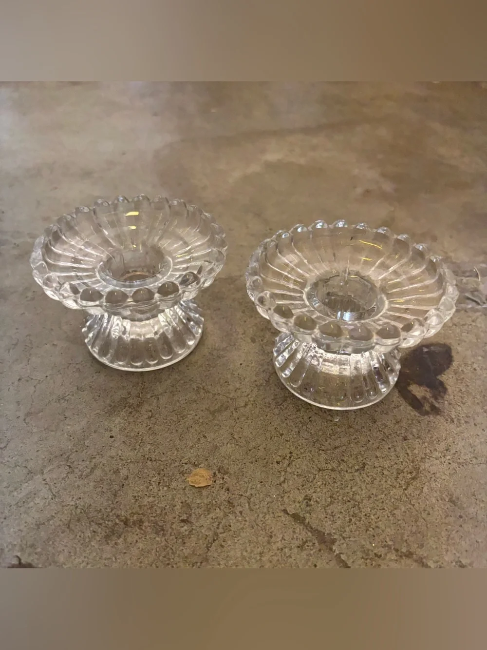 Vintage PartyLite Clear Glass Candle Holders